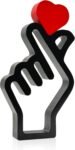 Finger Heart Statue Set Modern Desk Ornament