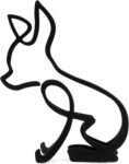 Abstract Minimalist Metal Dog Line Art Sculpture