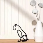 Minimalist Metal Abstract Dog Line Sculpture