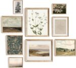 Vintage Wall Art Decor Prints Farmhouse Light Naturals Wall Decor A Light Vintage Aesthetic Set of 9 Gallery Prints Vintage French Country Canvas Wall Art Prints Nature Landscape Flower Botanical Painting Poster Rustic Cottagecore Art