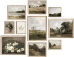 Vintage Wall Art Decor Prints Farmhouse Wall Decor Vintage French Country Canvas Wall Art Prints Nature Landscape Flower Botanical Painting Poster Rustic Cottagecore Decor Retro Aesthetic