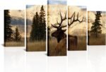 Wall Decor - Deer In Autumn Forest Painting Giclee Prints Wildlife Pictures Animal Elk Poster Canvas Art Wall Decor Modern Framed Artwork