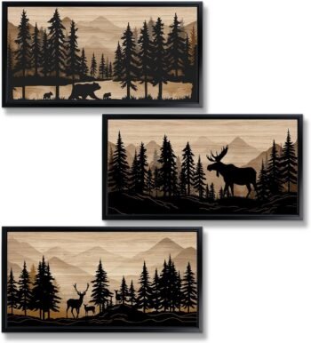 Rustic Cabin Decor Bear Moose Deer Wall Art Cabin Bathroom Decor