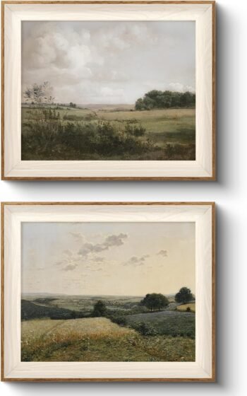 Vintage Landscape Framed Wilderness Wall Art Set, 10×12 Inch