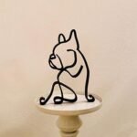 Minimalist Metal Wire Dog Wall Sculpture