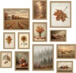 12Pcs Gallery Fall Wall Art Prints, Unframed Vintage Autumn Poster for Home