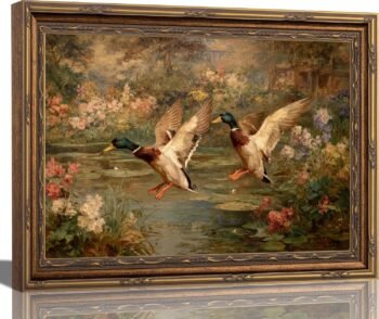 Mallard Duck Framed Wall Art Vintage Duck Wall Decor 9x11in